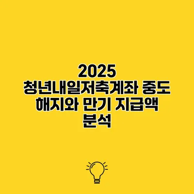 2025 청년내일저축계좌 중도 해지와 만기 지급액 분석