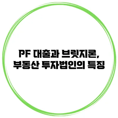 PF 대출과 브릿지론, 부동산 투자법인의 특징