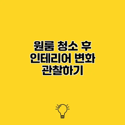 원룸 청소 후 인테리어 변화 관찰하기