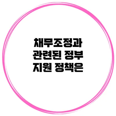 채무조정과 관련된 정부 지원 정책은?
