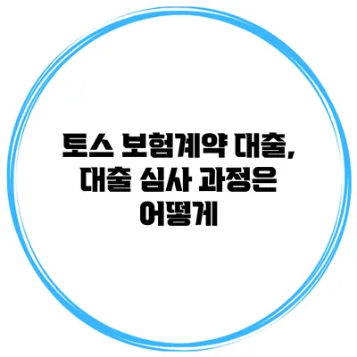 토스 보험계약 대출, 대출 심사 과정은 어떻게?